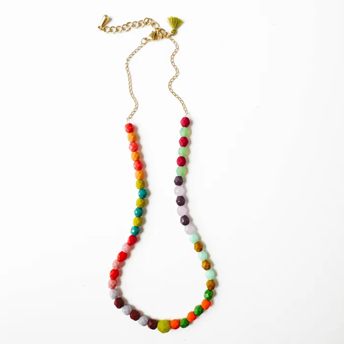 Nest Pretty Things Necklaces Adjustable Colorful Beaded Necklace With Tiny Tassel Nest Pretty Things Necklaces Adjustable Colorful Beaded Necklace With Tiny Tassel