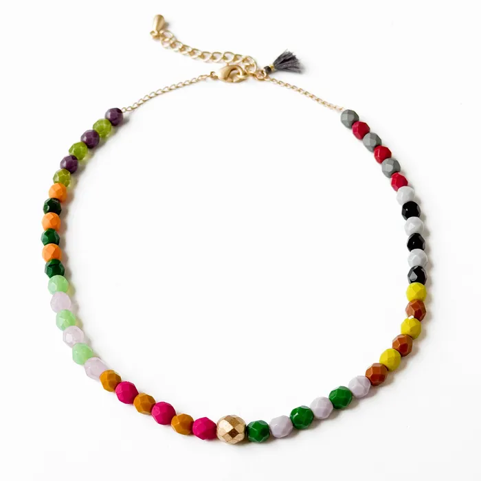 Nest Pretty Things Necklaces Adjustable Colorful Beaded Necklace With Tiny Tassel Nest Pretty Things Necklaces Adjustable Colorful Beaded Necklace With Tiny Tassel
