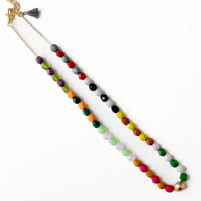 Nest Pretty Things Necklaces Adjustable Colorful Beaded Necklace With Tiny Tassel Nest Pretty Things Necklaces Adjustable Colorful Beaded Necklace With Tiny Tassel