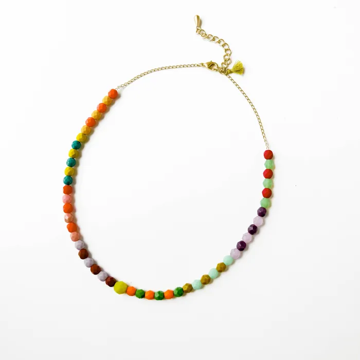 Nest Pretty Things Necklaces Adjustable Colorful Beaded Necklace With Tiny Tassel Nest Pretty Things Necklaces Adjustable Colorful Beaded Necklace With Tiny Tassel