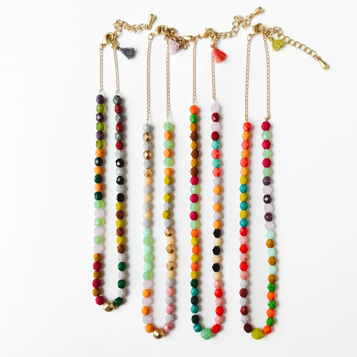 Nest Pretty Things Necklaces Adjustable Colorful Beaded Necklace With Tiny Tassel Nest Pretty Things Necklaces Adjustable Colorful Beaded Necklace With Tiny Tassel