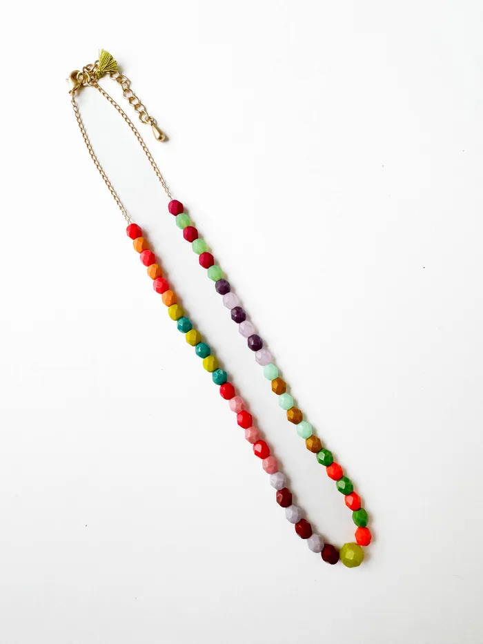 Nest Pretty Things Necklaces Adjustable Colorful Beaded Necklace With Tiny Tassel Nest Pretty Things Necklaces Adjustable Colorful Beaded Necklace With Tiny Tassel