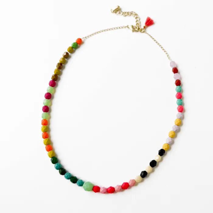 Nest Pretty Things Necklaces Adjustable Colorful Beaded Necklace With Tiny Tassel Nest Pretty Things Necklaces Adjustable Colorful Beaded Necklace With Tiny Tassel