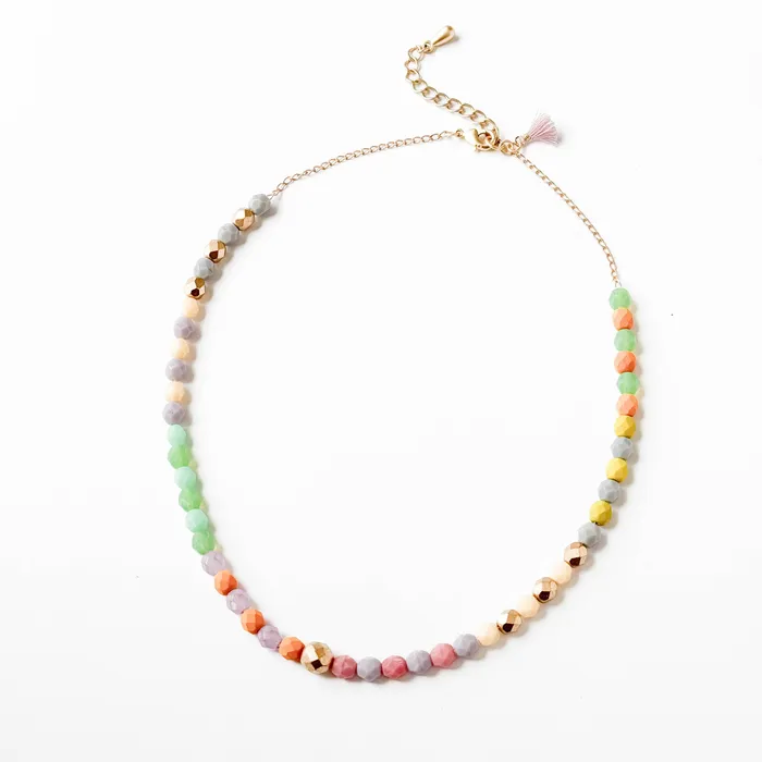 Nest Pretty Things Necklaces Adjustable Colorful Beaded Necklace With Tiny Tassel Nest Pretty Things Necklaces Adjustable Colorful Beaded Necklace With Tiny Tassel