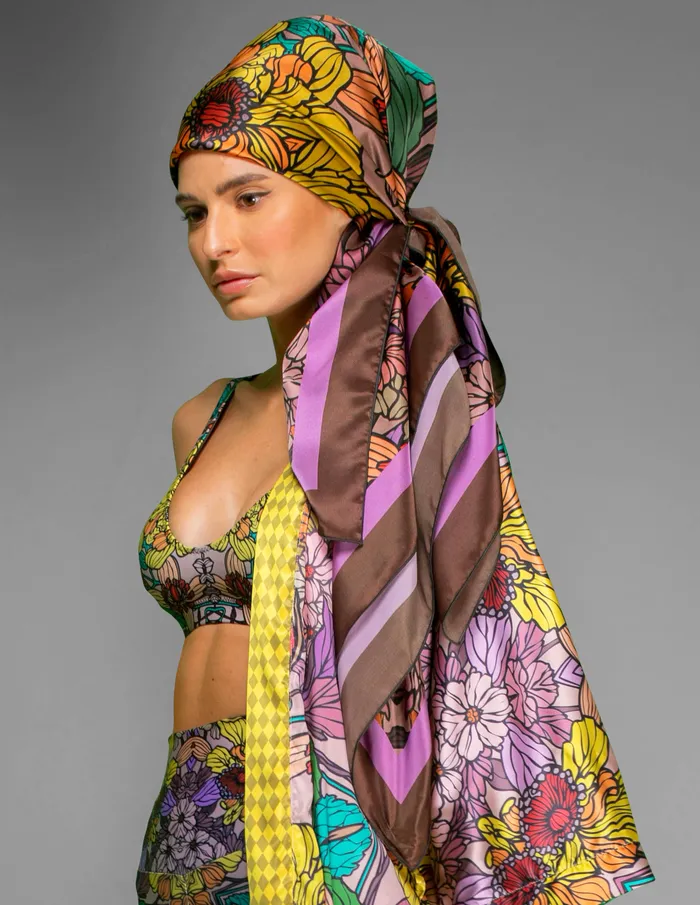 Nuvula Necklaces Golden Garden Delights silk scarf