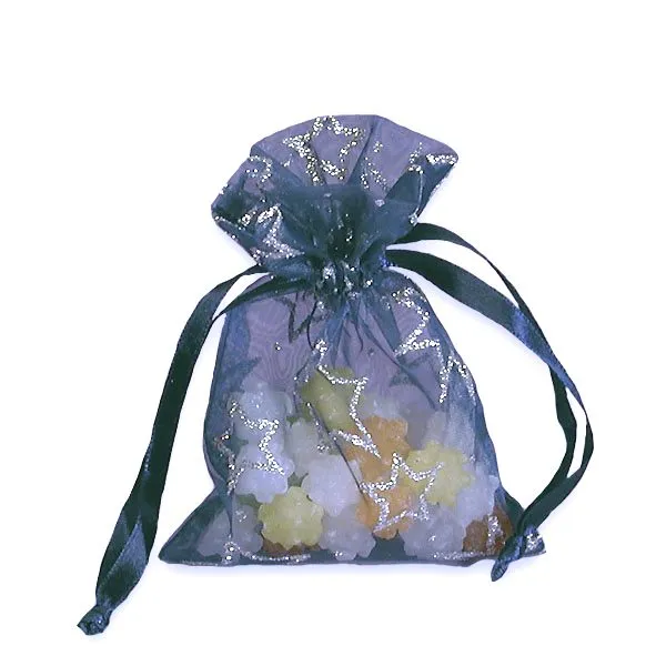 Paper Mart Silver Stars On Blue Sheer Bag Rings