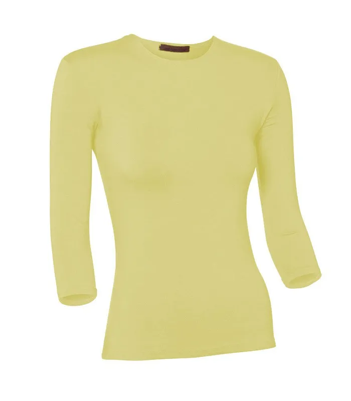 PBJ Ladies Cotton 34 Sleeve Shell Yellow Pea Bee Jae Earrings