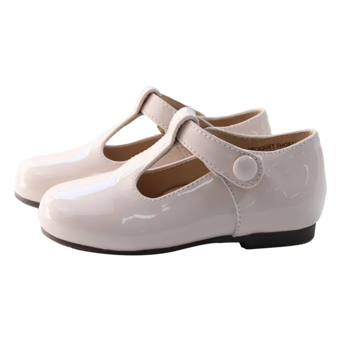 Perroquet Shoes Necklaces Perroquet Shoes Patent Leather TStrap Baby Shoes Pink