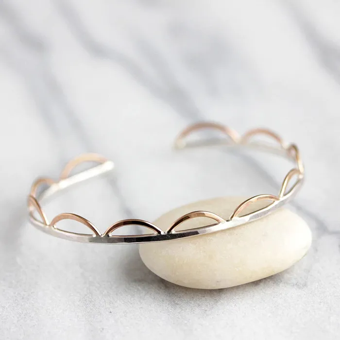 Rebecca Haas Earrings Scalloped Cuff