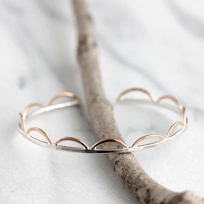 Rebecca Haas Earrings Scalloped Cuff