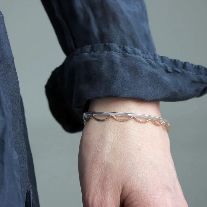 Rebecca Haas Earrings Scalloped Cuff