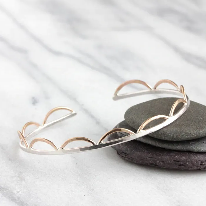 Rebecca Haas Earrings Scalloped Cuff