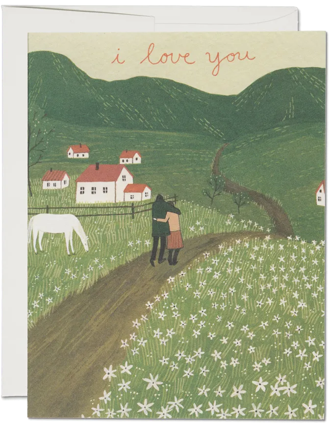 Red Cap Cards Necklaces I love you Along the Road Card
