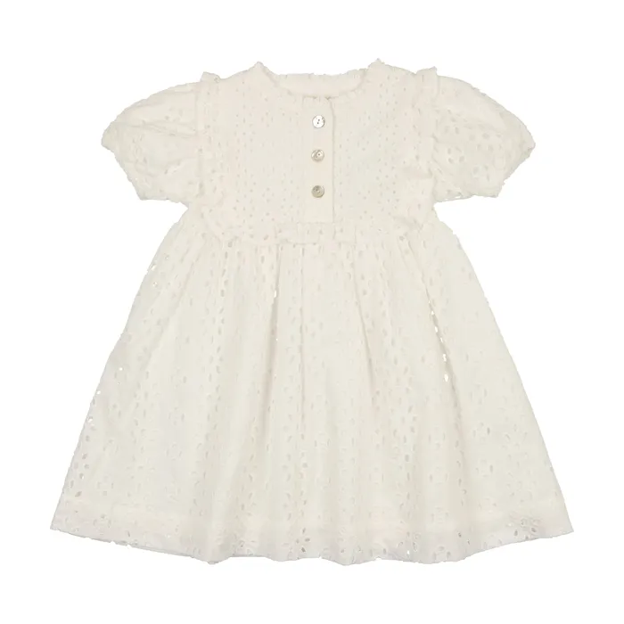 Rings Analogie Analogie Eyelet Dress Short Sleeve White