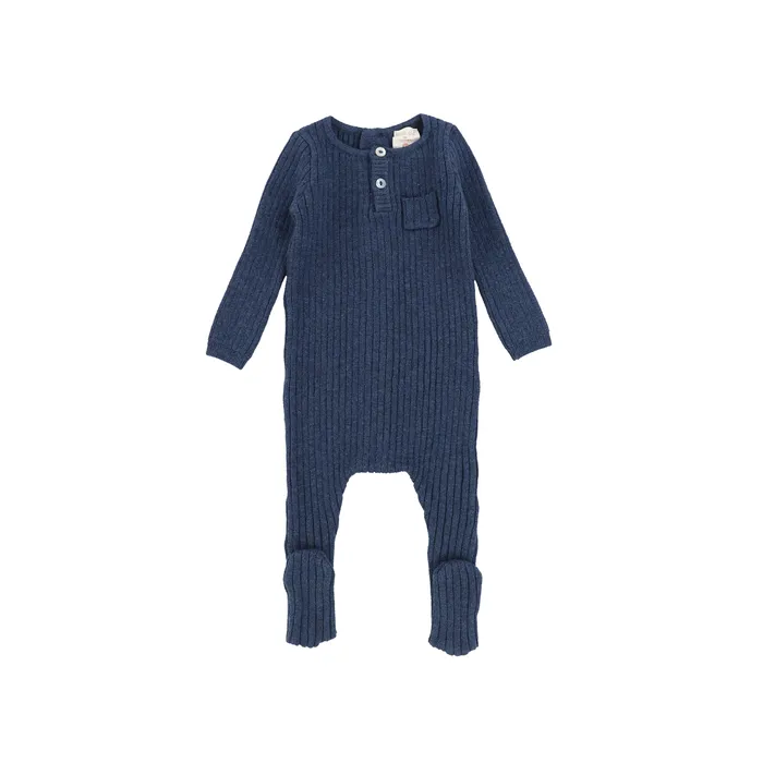 Rings Analogie Analogie Knit Pocket Footie Heather Blue