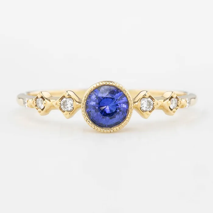 Rings Celeste Ring 45mm 040ct Blue Sapphire 14k Gold Envero Jewelry