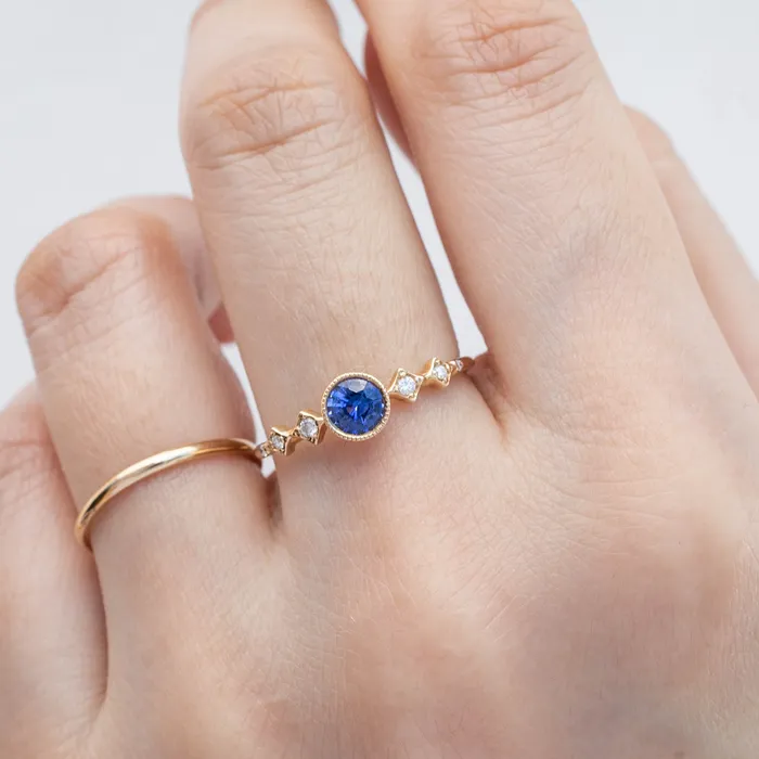 Rings Celeste Ring 45mm 040ct Blue Sapphire 14k Gold Envero Jewelry Rings Celeste Ring 45mm 040ct Blue Sapphire 14k Gold Envero Jewelry