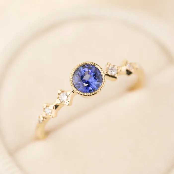 Rings Celeste Ring 45mm 040ct Blue Sapphire 14k Gold Envero Jewelry Rings Celeste Ring 45mm 040ct Blue Sapphire 14k Gold Envero Jewelry