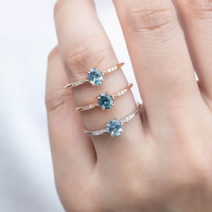 Rings Eloise Ring 5x4mm 045ct Green Montana Sapphire 14k Rose Gold Envero Jewelry Rings Eloise Ring 5x4mm 045ct Green Montana Sapphire 14k Rose Gold Envero Jewelry