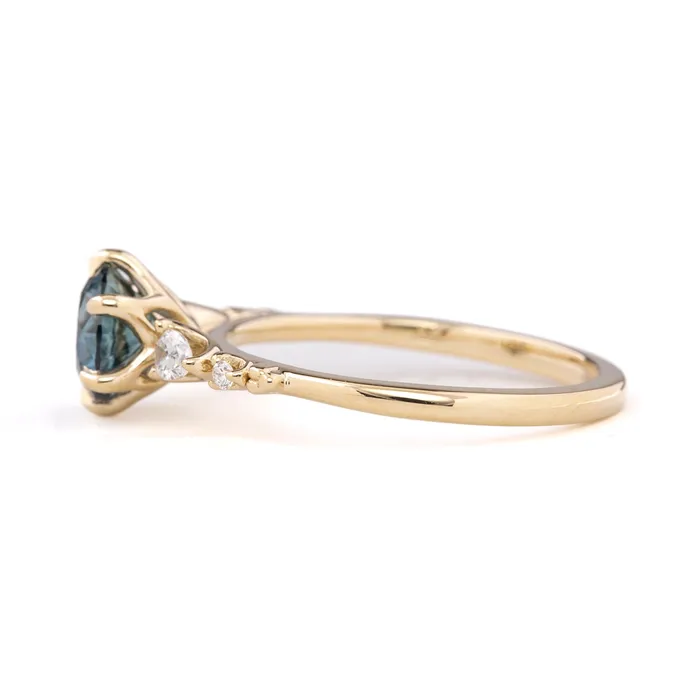 Rings Envero Jewelry Estel Fleur Petal Ring 130ct Teal Blue Montana Sapphire 14k Yellow Gold One of a kind Rings Envero Jewelry Estel Fleur Petal Ring 130ct Teal Blue Montana Sapphire 14k Yellow Gold One of a kind