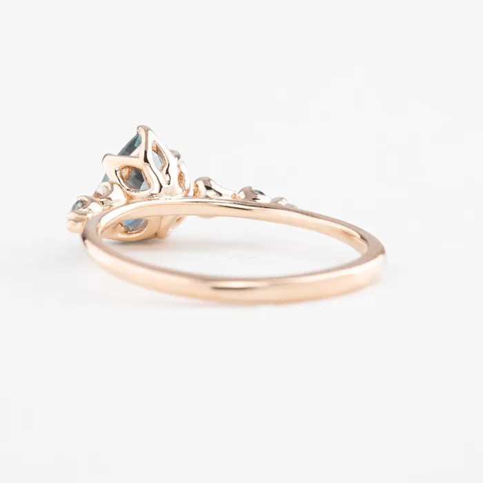 Rings Envero Jewelry Estel Fleur Ring 113ct Light Blue Green Pear Montana Sapphire 14K Rose Gold One of a kind Rings Envero Jewelry Estel Fleur Ring 113ct Light Blue Green Pear Montana Sapphire 14K Rose Gold One of a kind