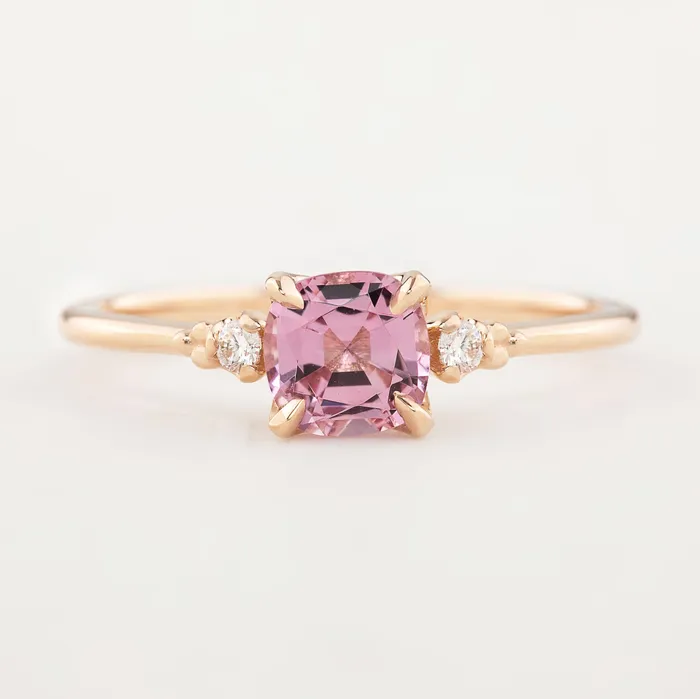 Rings Envero Jewelry Estel Ring 081ct Cushion Cut Fuchsia Pink Spinel 14k Rose Gold One of a kind Rings Envero Jewelry Estel Ring 081ct Cushion Cut Fuchsia Pink Spinel 14k Rose Gold One of a kind