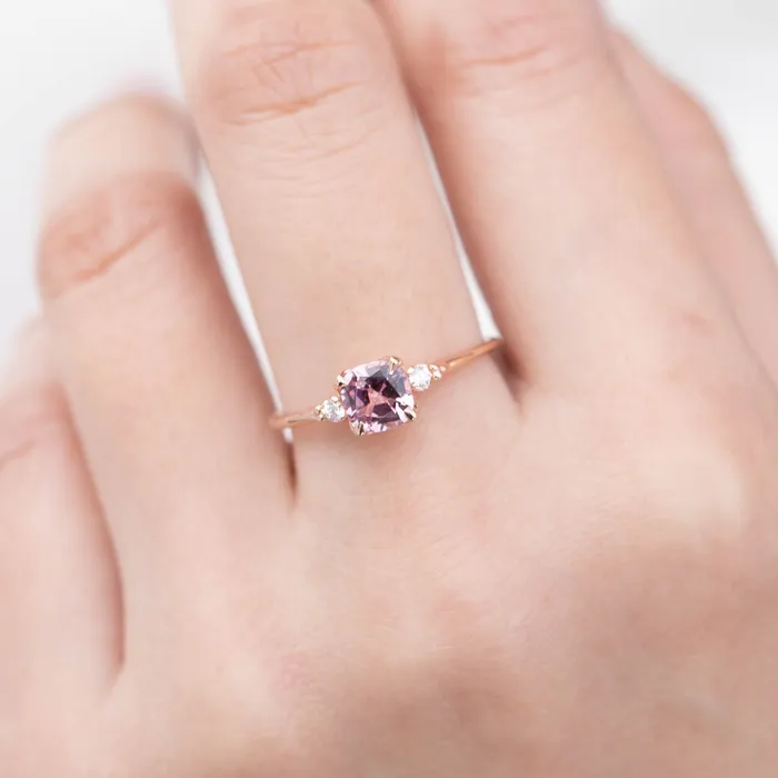 Rings Envero Jewelry Estel Ring 081ct Cushion Cut Fuchsia Pink Spinel 14k Rose Gold One of a kind Rings Envero Jewelry Estel Ring 081ct Cushion Cut Fuchsia Pink Spinel 14k Rose Gold One of a kind