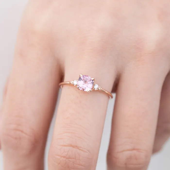 Rings Envero Jewelry Estel Ring 081ct Cushion Cut Fuchsia Pink Spinel 14k Rose Gold One of a kind Rings Envero Jewelry Estel Ring 081ct Cushion Cut Fuchsia Pink Spinel 14k Rose Gold One of a kind