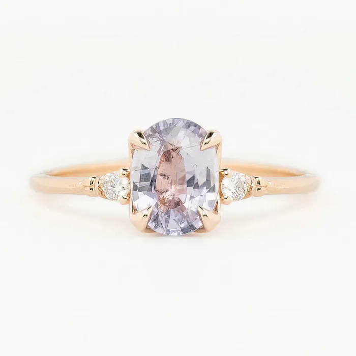 Rings Envero Jewelry Estel Ring 138ct Lavender Blue Unheated Oval Sapphire 14K Rose Gold One of a kind Rings Envero Jewelry Estel Ring 138ct Lavender Blue Unheated Oval Sapphire 14K Rose Gold One of a kind