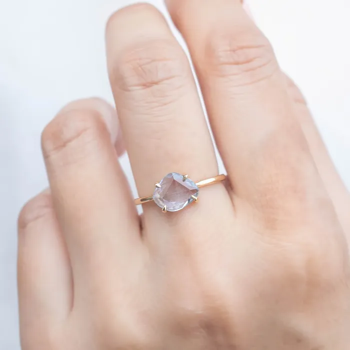 Rings Envero Jewelry Lisa Ring 118ct Unheated Organic Cut Light Blue Sapphire One of a kind