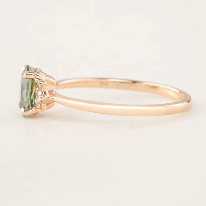 Rings Lena Ring 088ct Montana Green Sapphire 14k Rose Gold One of a kind Envero Jewelry Rings Lena Ring 088ct Montana Green Sapphire 14k Rose Gold One of a kind Envero Jewelry