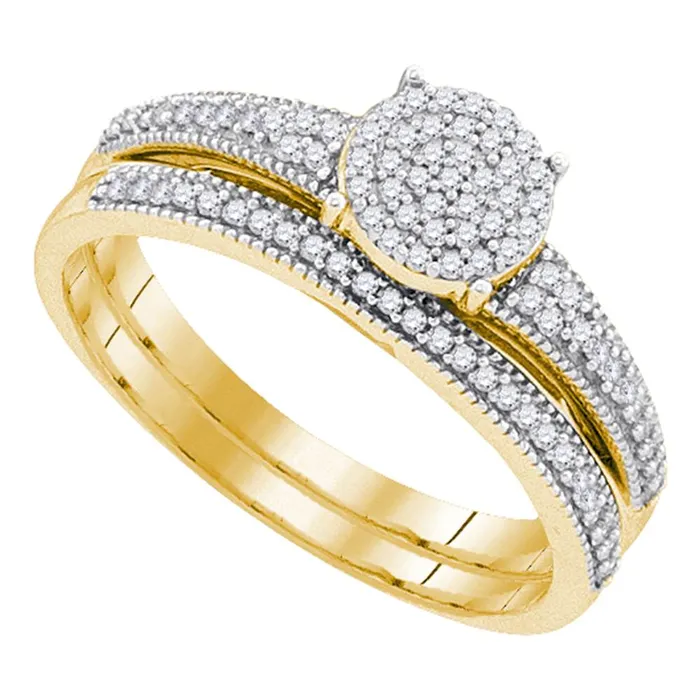 Rings mayamila 10k Yellow Gold Womens Diamond Cluster Bridal Wedding Engagement Ring Band Set 14 Cttw Rings mayamila 10k Yellow Gold Womens Diamond Cluster Bridal Wedding Engagement Ring Band Set 14 Cttw