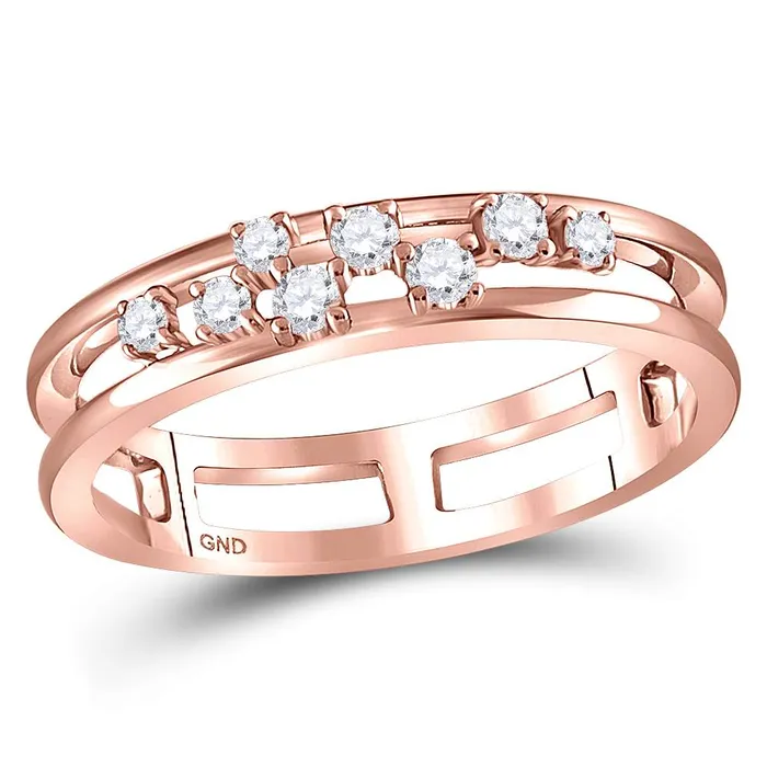 Rings mayamila 10kt Rose Gold Womens Round Diamond Split Band Ring 15 Cttw Rings mayamila 10kt Rose Gold Womens Round Diamond Split Band Ring 15 Cttw