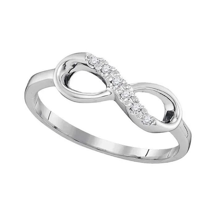 Rings mayamila 10kt White Gold Womens Round Diamond Infinity Band Ring 120 Cttw