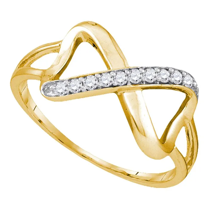 Rings mayamila 10kt Yellow Gold Womens Round Diamond Infinity Ring 110 Cttw Rings mayamila 10kt Yellow Gold Womens Round Diamond Infinity Ring 110 Cttw