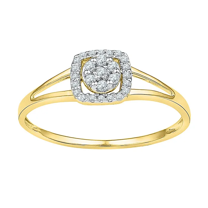 Rings mayamila 10kt Yellow Gold Womens Round Diamond Square Frame Cluster Ring 110 Cttw Rings mayamila 10kt Yellow Gold Womens Round Diamond Square Frame Cluster Ring 110 Cttw