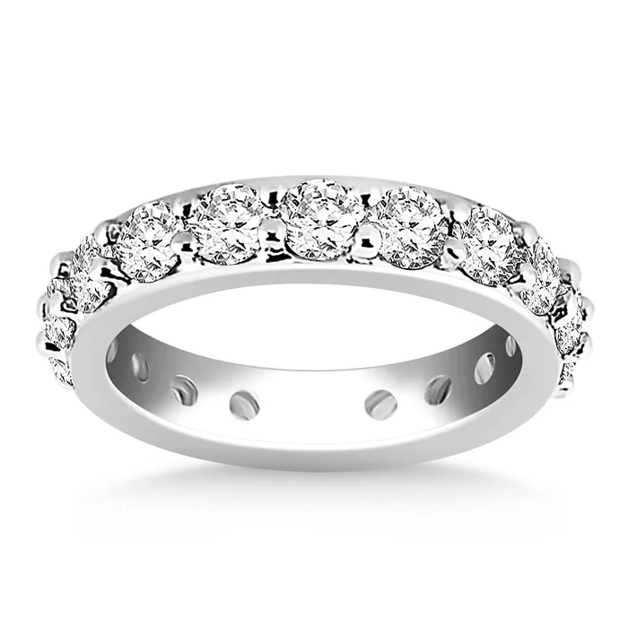 Rings MayaMila 14k White Gold Round Cut Diamond Eternity Ring