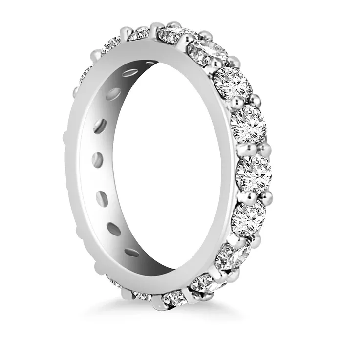 Rings MayaMila 14k White Gold Round Cut Diamond Eternity Ring