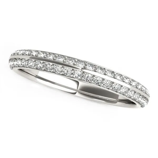Rings MayaMila 14k White Gold TwoRow Pave Set Diamond Wedding Band 14 cttw Rings MayaMila 14k White Gold TwoRow Pave Set Diamond Wedding Band 14 cttw