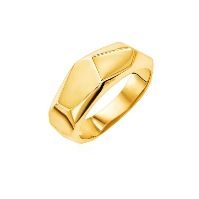 Rings MayaMila 14k Yellow Gold Hammered Texture Ring