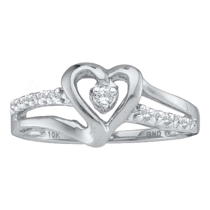 Rings mayamila 14kt White Gold Womens Round Diamond Solitaire Heart Ring 18 Cttw Rings mayamila 14kt White Gold Womens Round Diamond Solitaire Heart Ring 18 Cttw