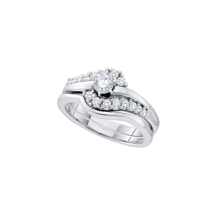 Rings mayamila 14kt White Gold Womens Round Diamond Swirl Bridal Wedding Engagement Ring Band Set 12 Cttw Rings mayamila 14kt White Gold Womens Round Diamond Swirl Bridal Wedding Engagement Ring Band Set 12 Cttw