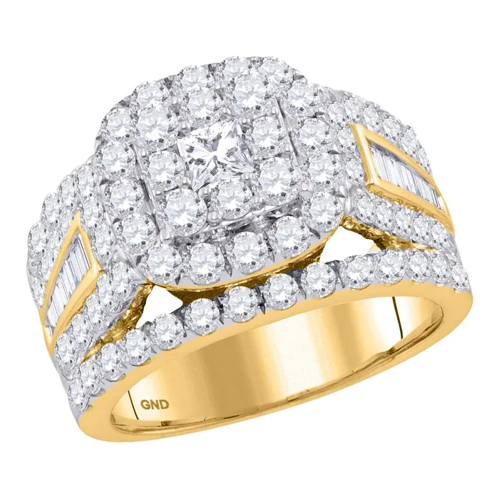 Rings mayamila 14kt Yellow Gold Womens Princess Diamond Solitaire Halo Bridal Wedding Engagement Ring 300 Cttw Rings mayamila 14kt Yellow Gold Womens Princess Diamond Solitaire Halo Bridal Wedding Engagement Ring 300 Cttw