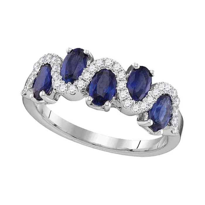 Rings mayamila 18kt White Gold Womens Oval Blue Sapphire Diamond Band Ring 178 Cttw Rings mayamila 18kt White Gold Womens Oval Blue Sapphire Diamond Band Ring 178 Cttw