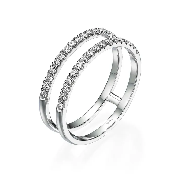 Rings Tapered Double Band Diamond Ring The Private Room Fine Jewelry