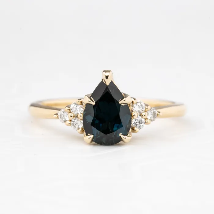 Rings Teresa Ring 137ct Deep Teal Blue Queensland Sapphire 14k Yellow Gold One of a kind Envero Jewelry Rings Teresa Ring 137ct Deep Teal Blue Queensland Sapphire 14k Yellow Gold One of a kind Envero Jewelry