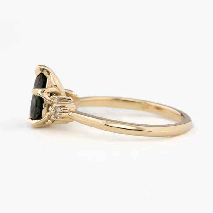 Rings Teresa Ring 137ct Deep Teal Blue Queensland Sapphire 14k Yellow Gold One of a kind Envero Jewelry Rings Teresa Ring 137ct Deep Teal Blue Queensland Sapphire 14k Yellow Gold One of a kind Envero Jewelry