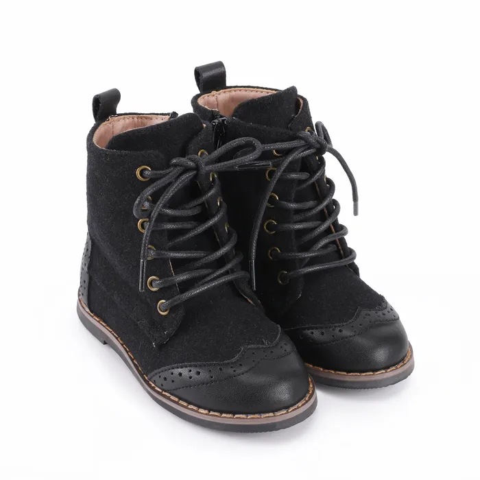 Rings Zeebra Kids Zeebra Kids Wingtip Boots Black