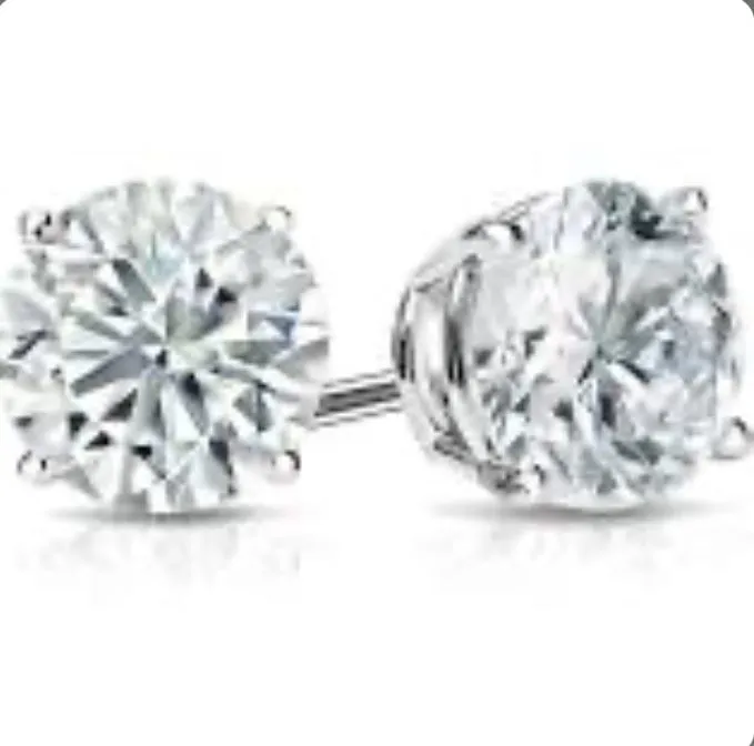 SE6100G64W STUD EARRINGS 14K WHITE GOLD D50TW GemsOne Earrings