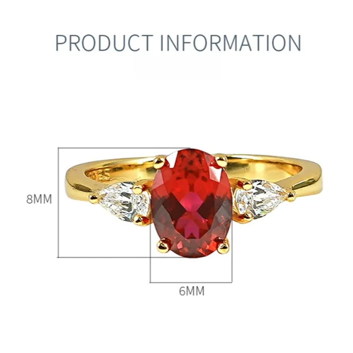 shine of diamond Rings Classic Oval Cut Three Stone Ruby Sterling Silver Engagement Ring shine of diamond Rings Classic Oval Cut Three Stone Ruby Sterling Silver Engagement Ring